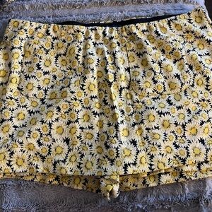 Anthropologie Maeve Yellow and Black Floral Skirt